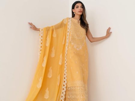 Eid Ul Azha  24 - Mango Pastel Yellow Nel-24621 For Discount