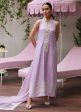 Tara Luxe Edit  24 - Larissa Lavender Embroidered Column Shirt With Organza Dupatta Cheap