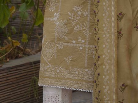 Eid Edit  24 - Hollyhocks Dupatta - Beige Online Hot Sale