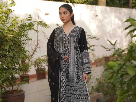 Eid Edit  24 - Nicotiana Dupatta - Jet Black Online Sale