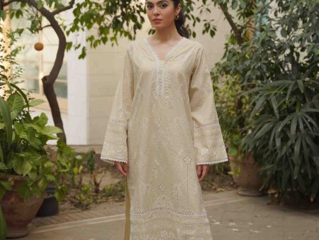 Eid Edit  24 - Moon Flower - Cream Schiffli Co-Ord Set Discount