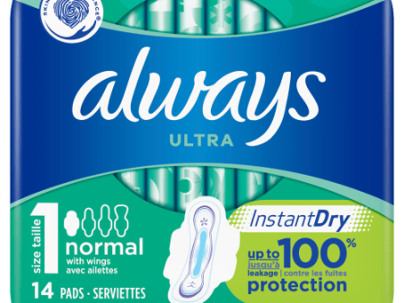 Always Ultra Normal Sanitary Pads with Wings (Size 1) - 14 Pads Online Hot Sale