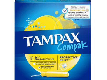 Tampax Compak Regular Applicator Tampons -  Pack size 18 For Sale