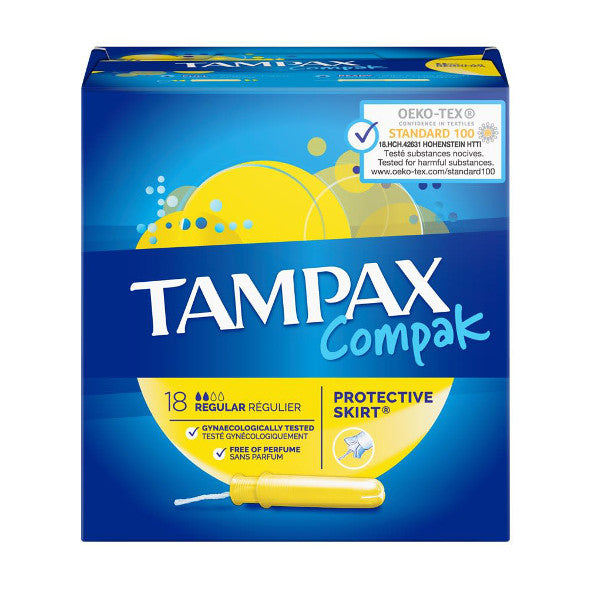 Tampax Compak Regular Applicator Tampons -  Pack size 18 For Sale