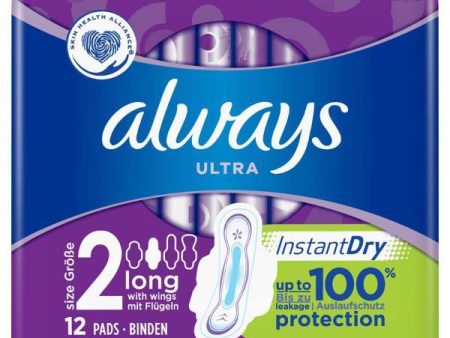 Always Ultra Long Sanitary Pads With Wings (Size 2) - 12 Pads Online now