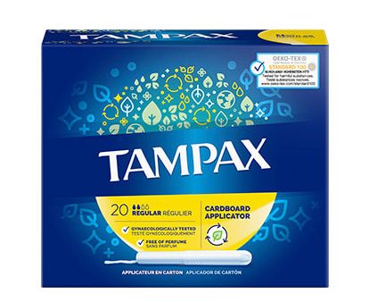 Tampax Carboard Regular Applicator Tampons -  Pack size 20 Sale