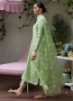 Tara Luxe Edit  24 - Katya Apple Green Cutwork Raw Silk Shirt With Organza Dupatta Fashion