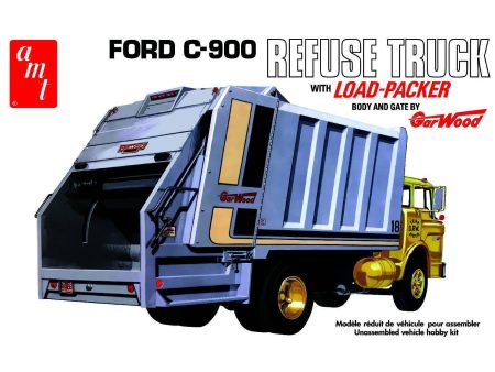 1 25 Ford C-900 Gar Wood Load Packer Garbage Truck Plastic Model Kit For Discount