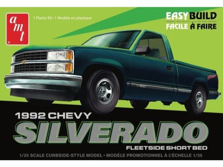 1 25 1992 Chevrolet Silverado Shortbed Fleetside Pickup Easy Build Plastic Model Kit on Sale