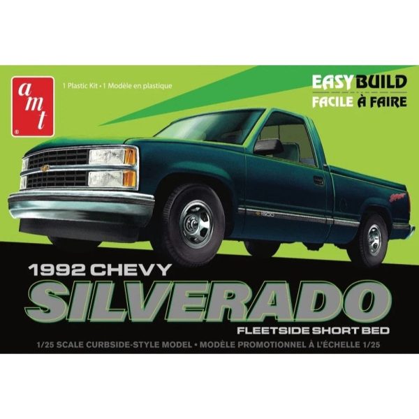 1 25 1992 Chevrolet Silverado Shortbed Fleetside Pickup Easy Build Plastic Model Kit on Sale